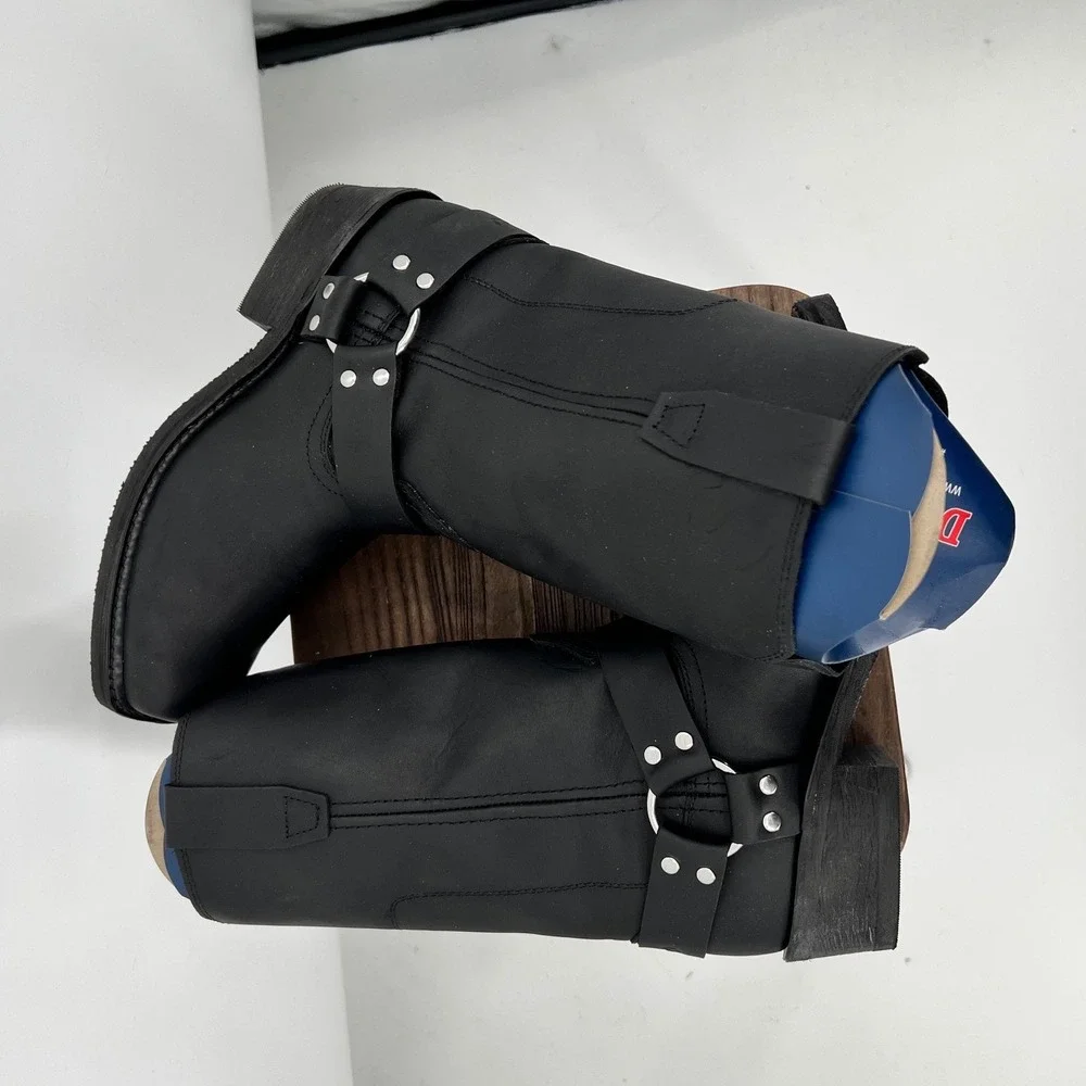 Durango Mens 11 Inch Harness Boot Black Leather Square Toe Biker DB510 9EE